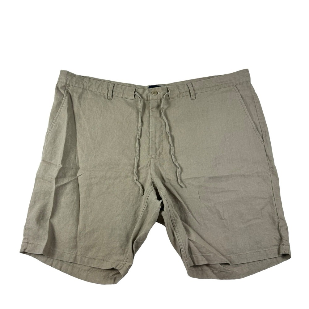 GANT Mens 4XL Pure Linen Relaxed Drawstring Shorts Brown Khaki 48 Waist